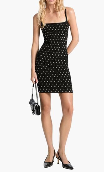 Embellished Stretch Viscose Blend Dress