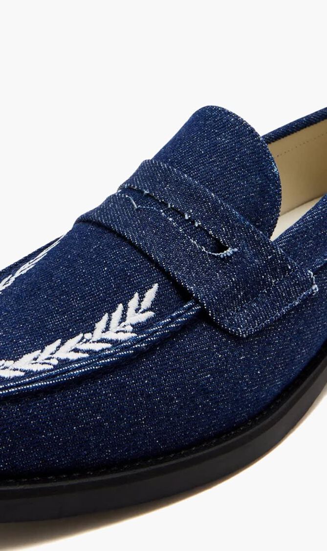 Wilde Wreath Embroidered Penny loafers