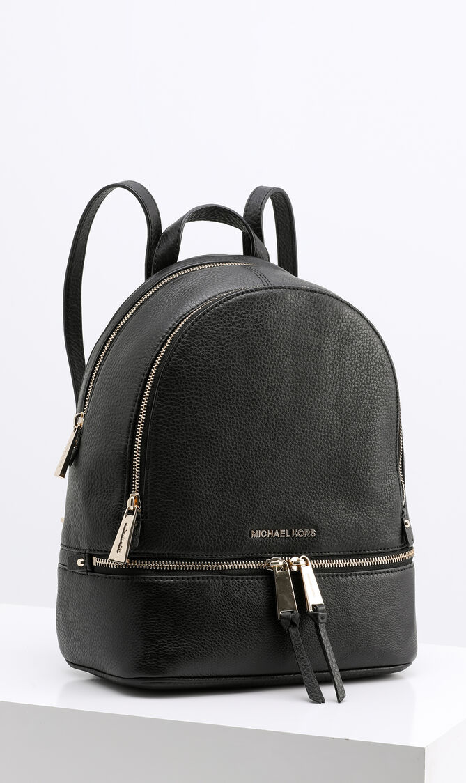 Rhea Zip Black Medium Backpack
