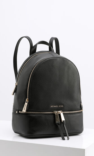 Rhea Zip Black Medium Backpack