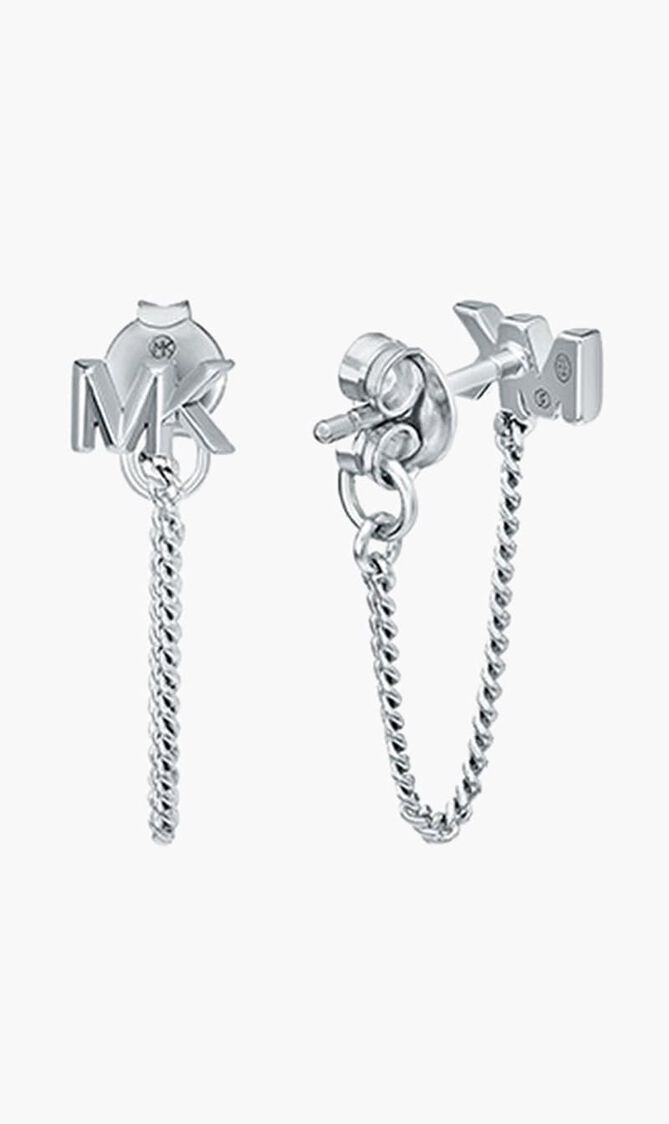 Sterling Logo Chain Earrings