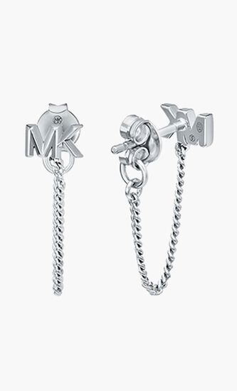 Sterling Logo Chain Earrings