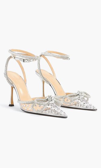 Double Bow Crystal PVC Pumps