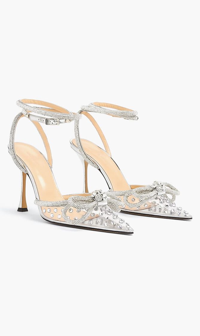 Double Bow Crystal PVC Pumps Double Bow Crystal PVC Pumps