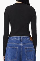 Long Sleeved Ribbed Cotton T-shirt