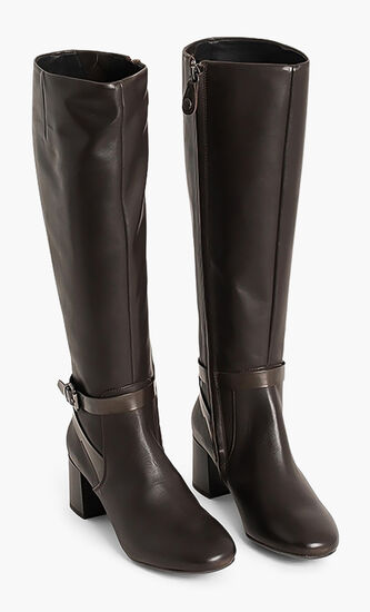 Audalies Leather Knee Boots