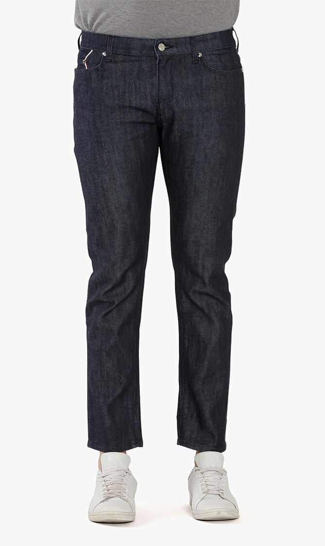 بنطال جينز بحافة مطوية