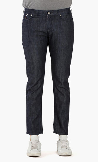 بنطال جينز بحافة مطوية