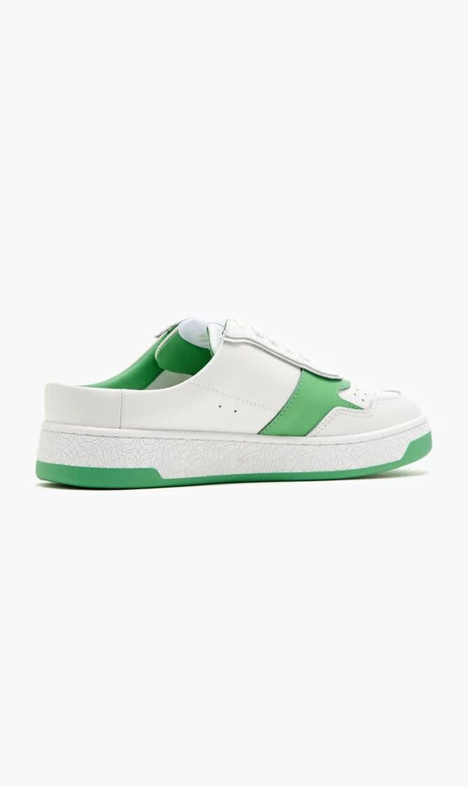 MULE WHITE GREEN LEATHER LADIES
