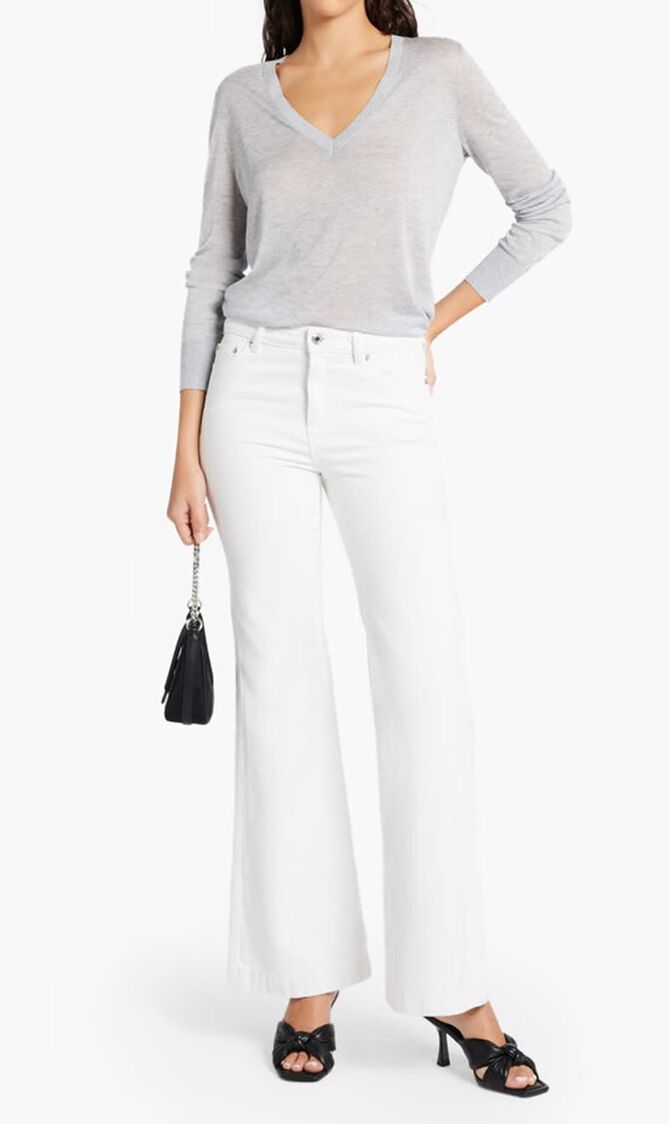 Silk Blend V Neck Sweater