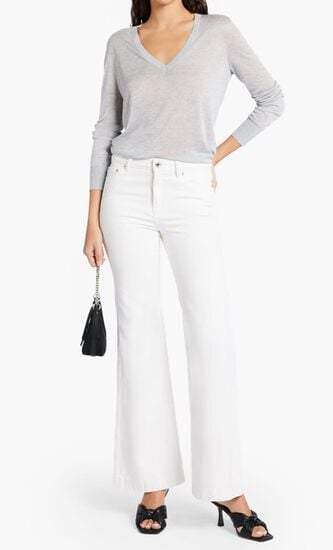 Silk Blend V Neck Sweater