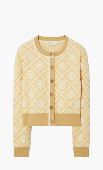 TORY SPORT T MONOGRAM VISCOSE CARDIGAN