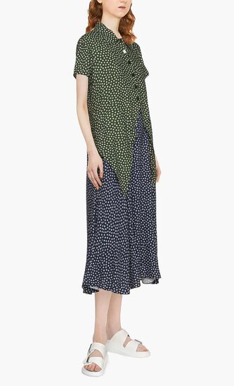 Printed Knotted Shirt Dress