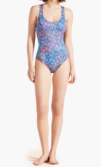 Carapaces Multicolored Cross Back Straps One Piece Swimsuit