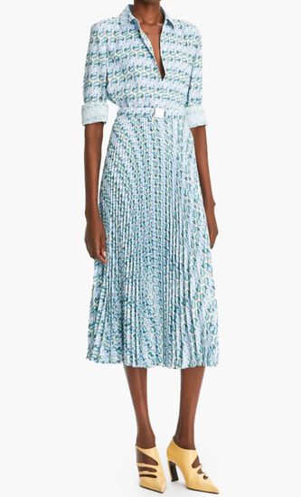 Graphic Print Twill Dress