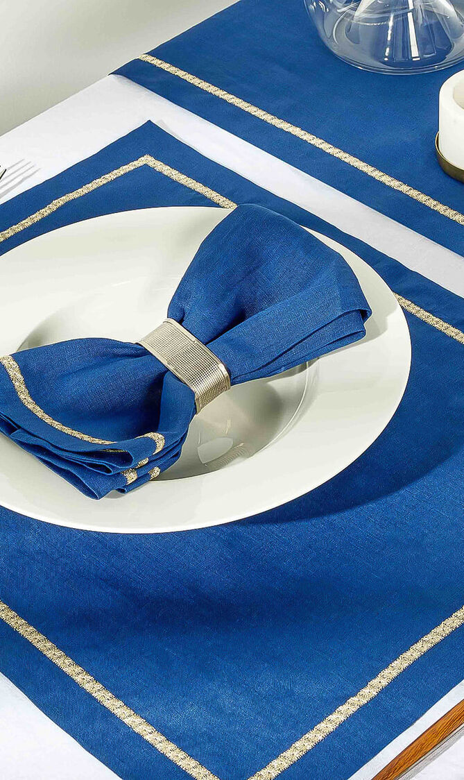 Rosely Placemat Blue Set Of 6