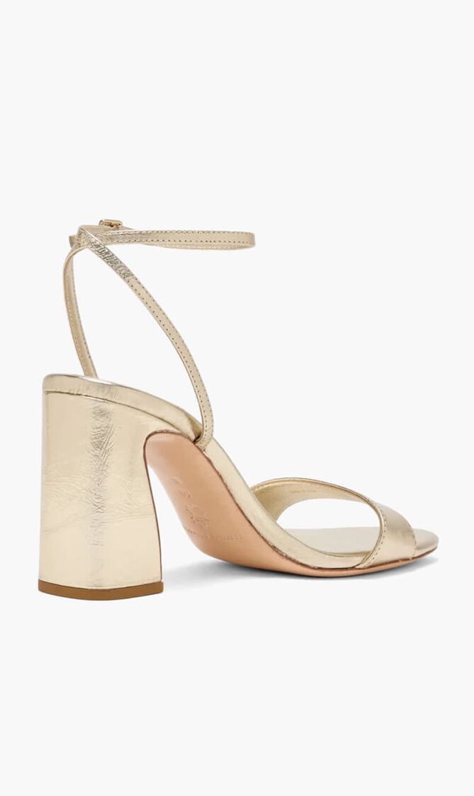 MALIA 90MM CURVED HEEL SIMPLE SANDAL WITH ANKLE STRAP