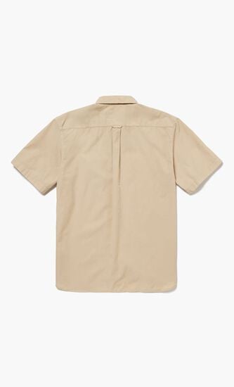 Natural Dye Cotton Poplin Button-Down Shirt