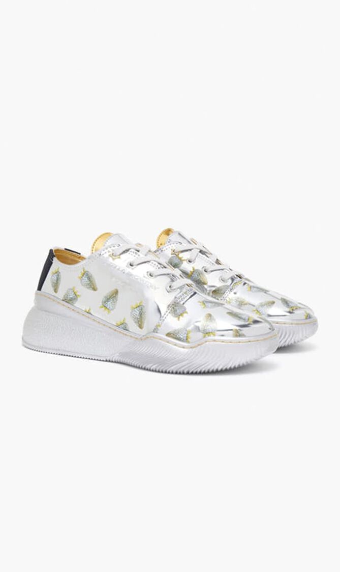 Loop Strawberry Print Metallic Low-Top Trainers