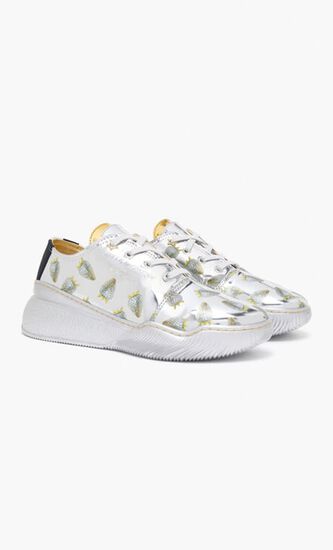 Loop Strawberry Print Metallic Low-Top Trainers