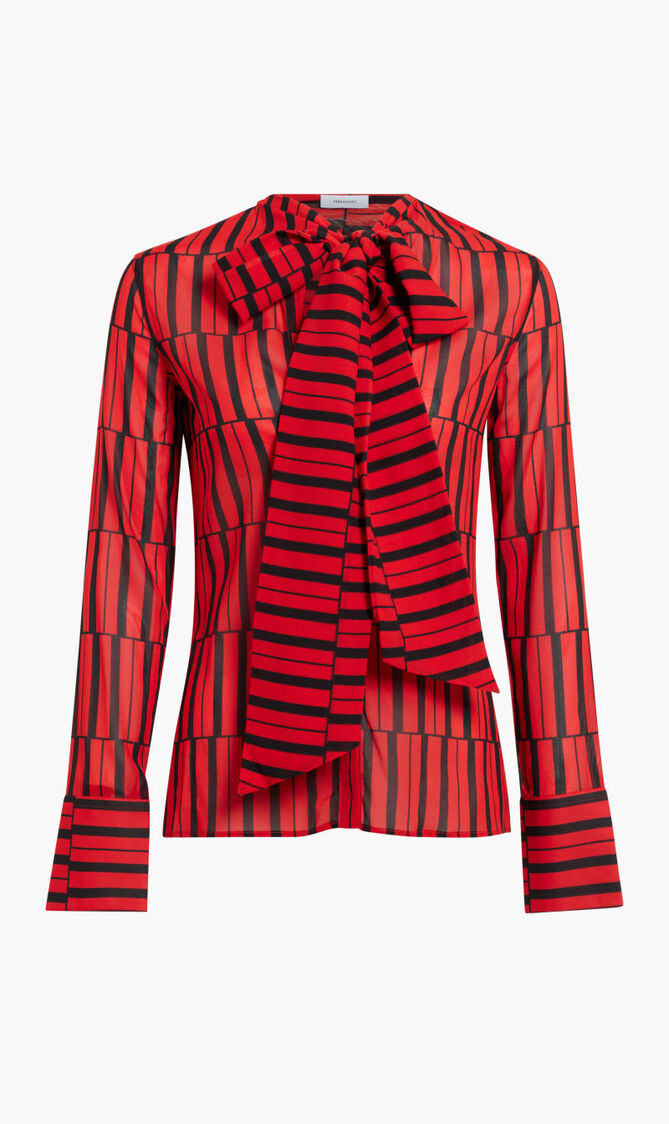 PIANO PRINT GEORGETTE TOP