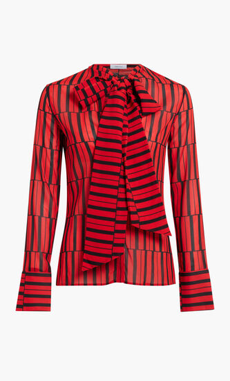 PIANO PRINT GEORGETTE TOP