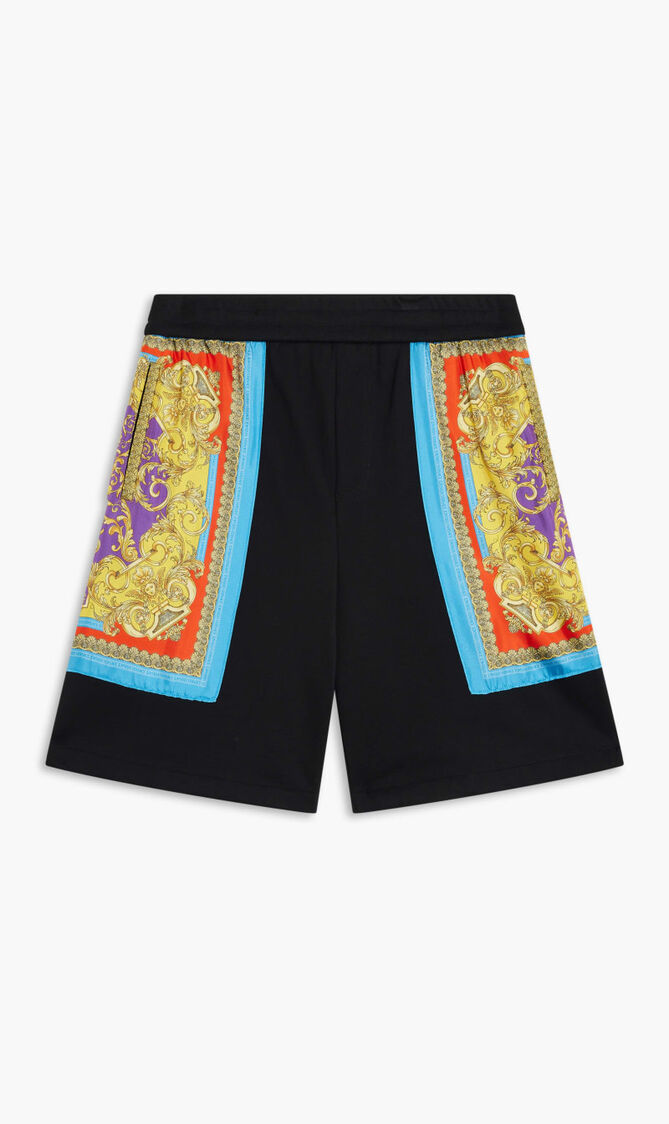 SHORTS JERSEY BARROCCO D.ORCHID SIDES BLK