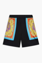 SHORTS JERSEY BARROCCO D.ORCHID SIDES BLK