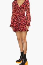 All Over Printed Motif Mini Dress