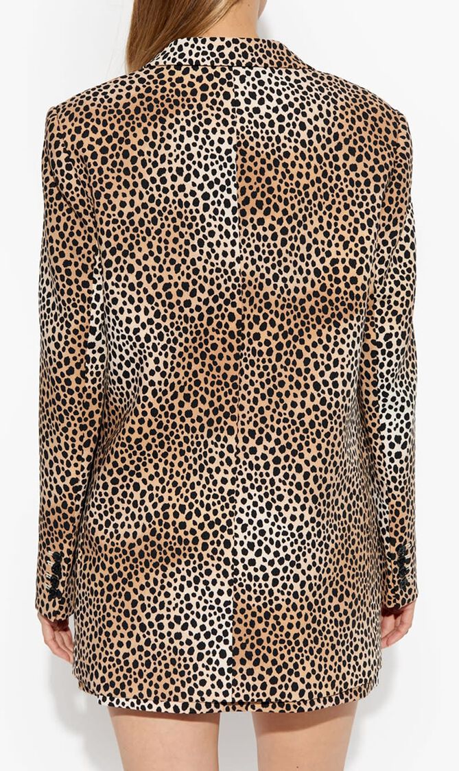 Cheetah Print Stretch Crepe Blazer