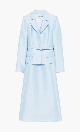 BLUE TAFFETA MIDI DRESS