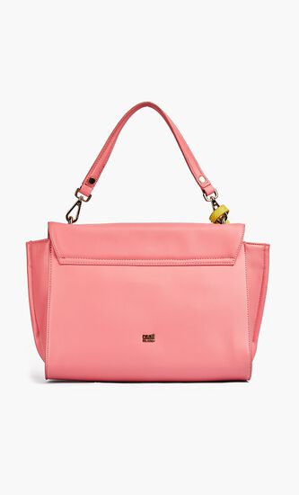 C Logo Snake-Embossed Shoulder Bag