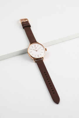 Ice Time Medium Leather Brown Rose Gold Analog Watch