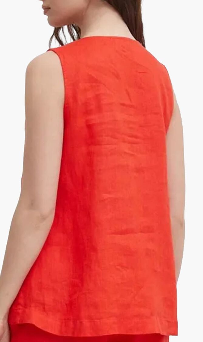 Sleeveless Blouse in Pure Linen