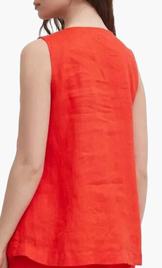 Sleeveless Blouse in Pure Linen