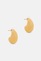1.25 POLISHED GOLD TAPERED HOOP PIERCED EARRING