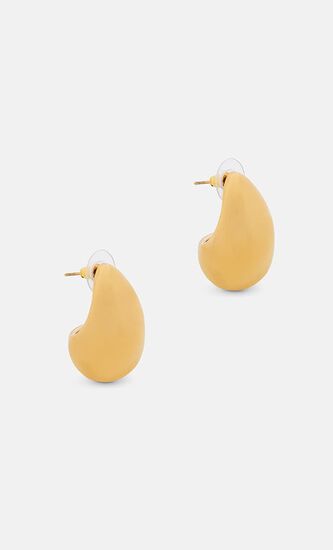 1.25 POLISHED GOLD TAPERED HOOP PIERCED EARRING