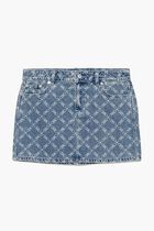Printed Denim Skirt