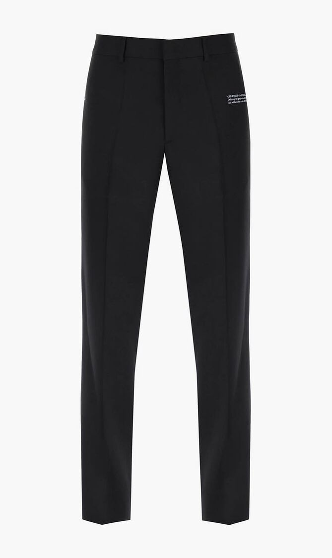 CORP DRILL SLIM PANT BLACK WHITE