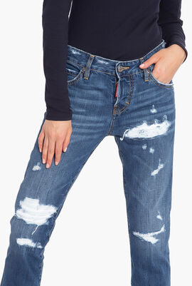 Button Fly Torn Jeans