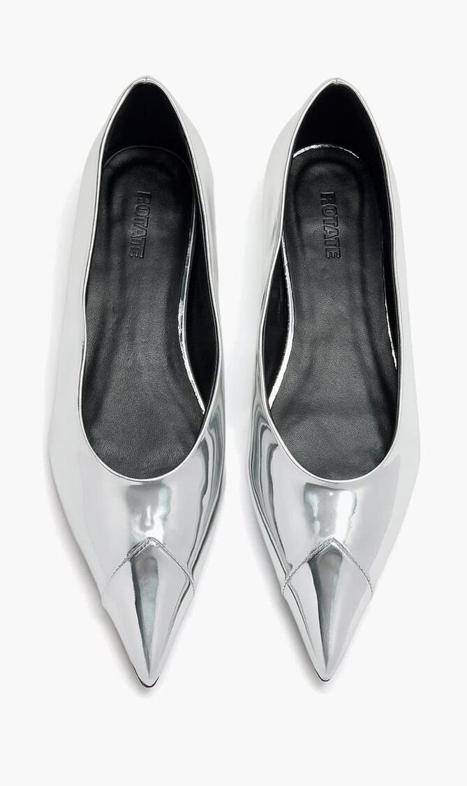 Leather Pointed Toe Ballerinas