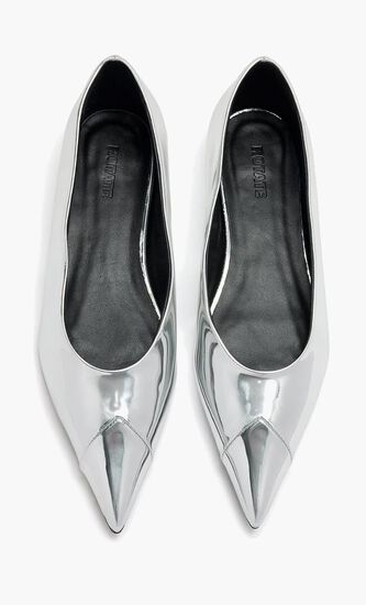 Leather Pointed Toe Ballerinas