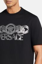 T-SHIRT COMPACT COTTON JERSEY FABRIC + MEDUSA ON CHAIN PRINT