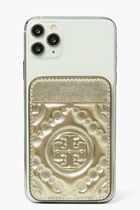 T Monogram Embossed Metallic Card Pocket