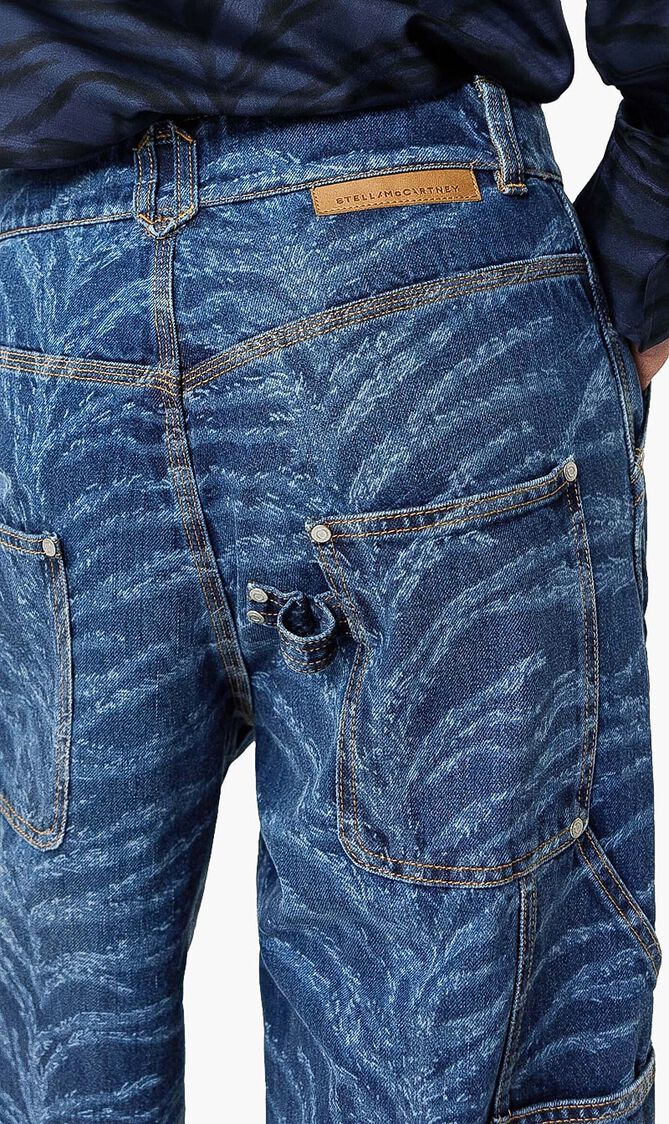 Tiger Pattern High Rise Jeans