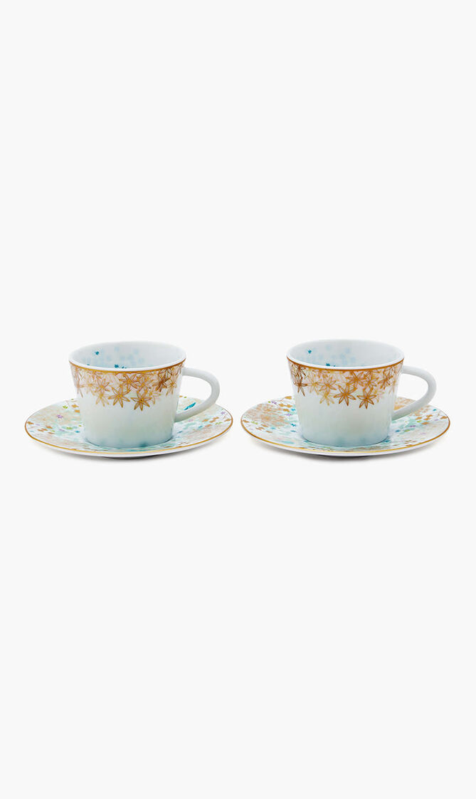 Coffee Cup & Saucer Blue Set Of 2