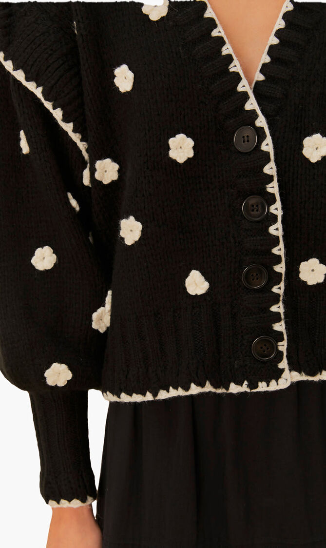 Flowers Knit Cardigan