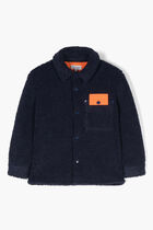 Faux Shearling Logo Applique Jacket
