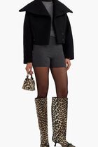 Leopard Eyelets high-shaft boots