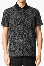 Jacquard Cotton Pique Polo Shirt